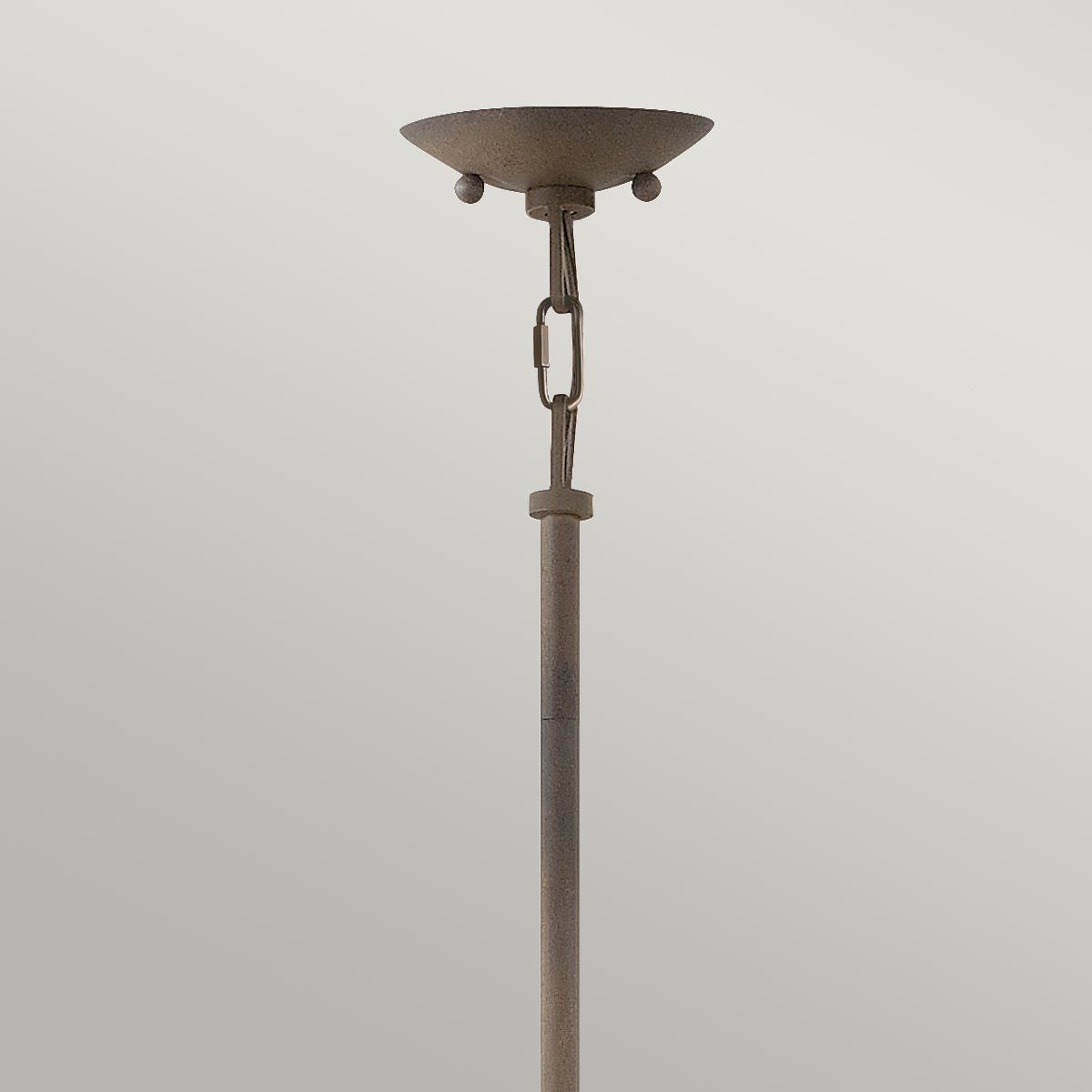 Carson 5-Light Outdoor Chandelier in Vintage Iron with Seedy Glass