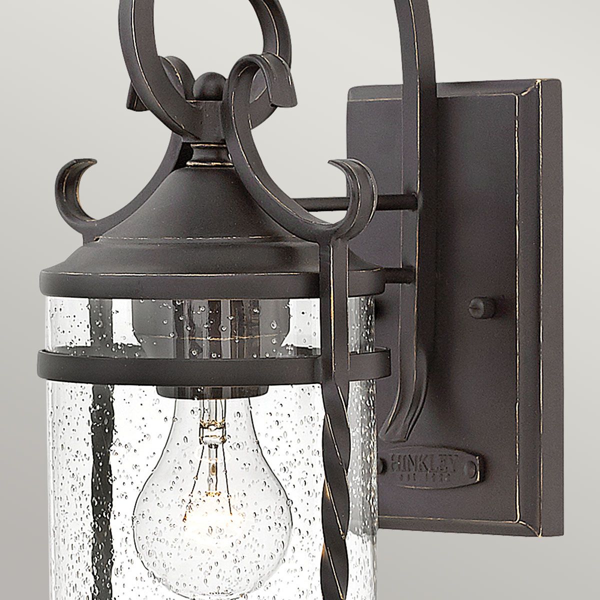 Casa Olde Black Rustic Scrollwork Wall Lantern