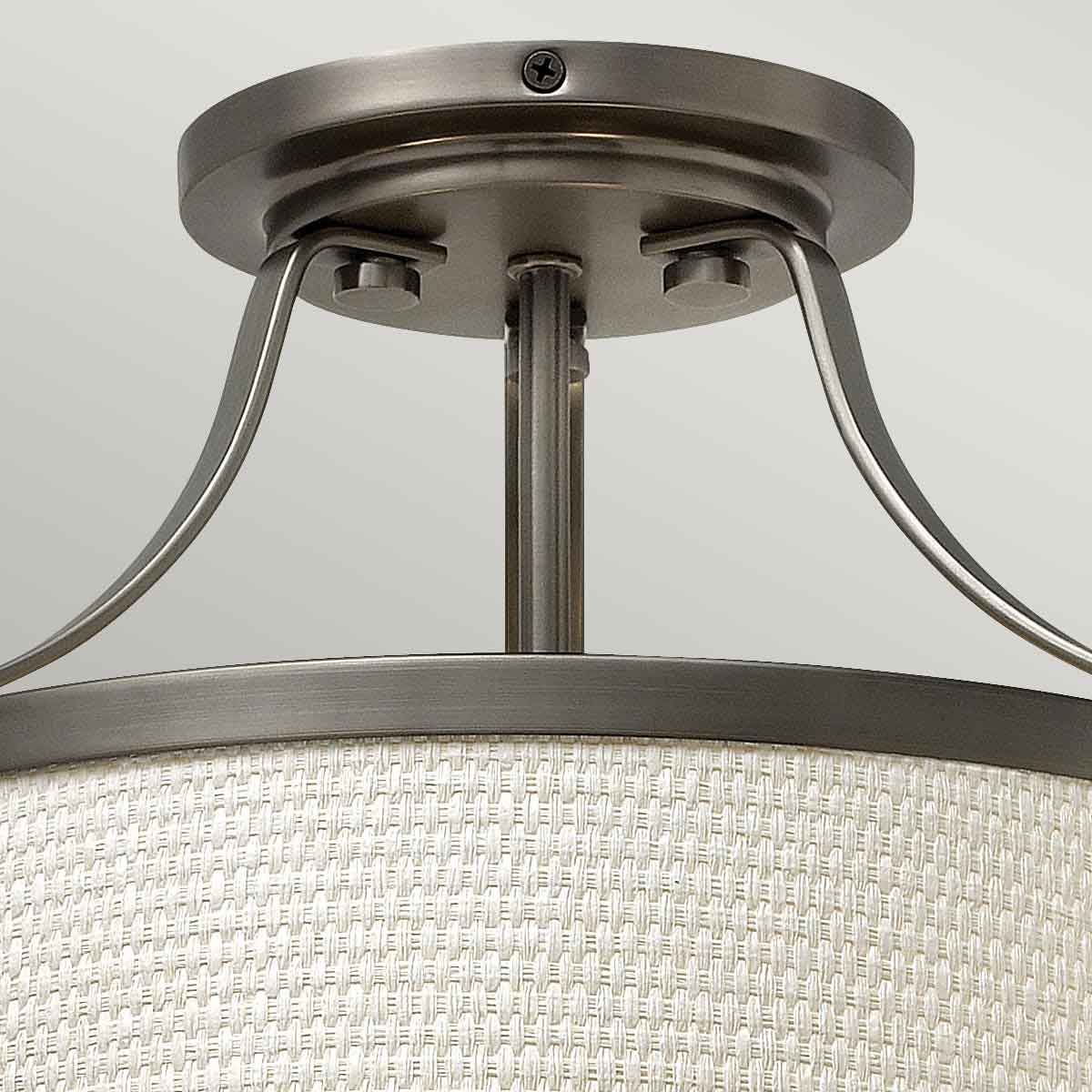 Vintage-Inspired Charlotte Flush Mount in Antique Nickel Finish