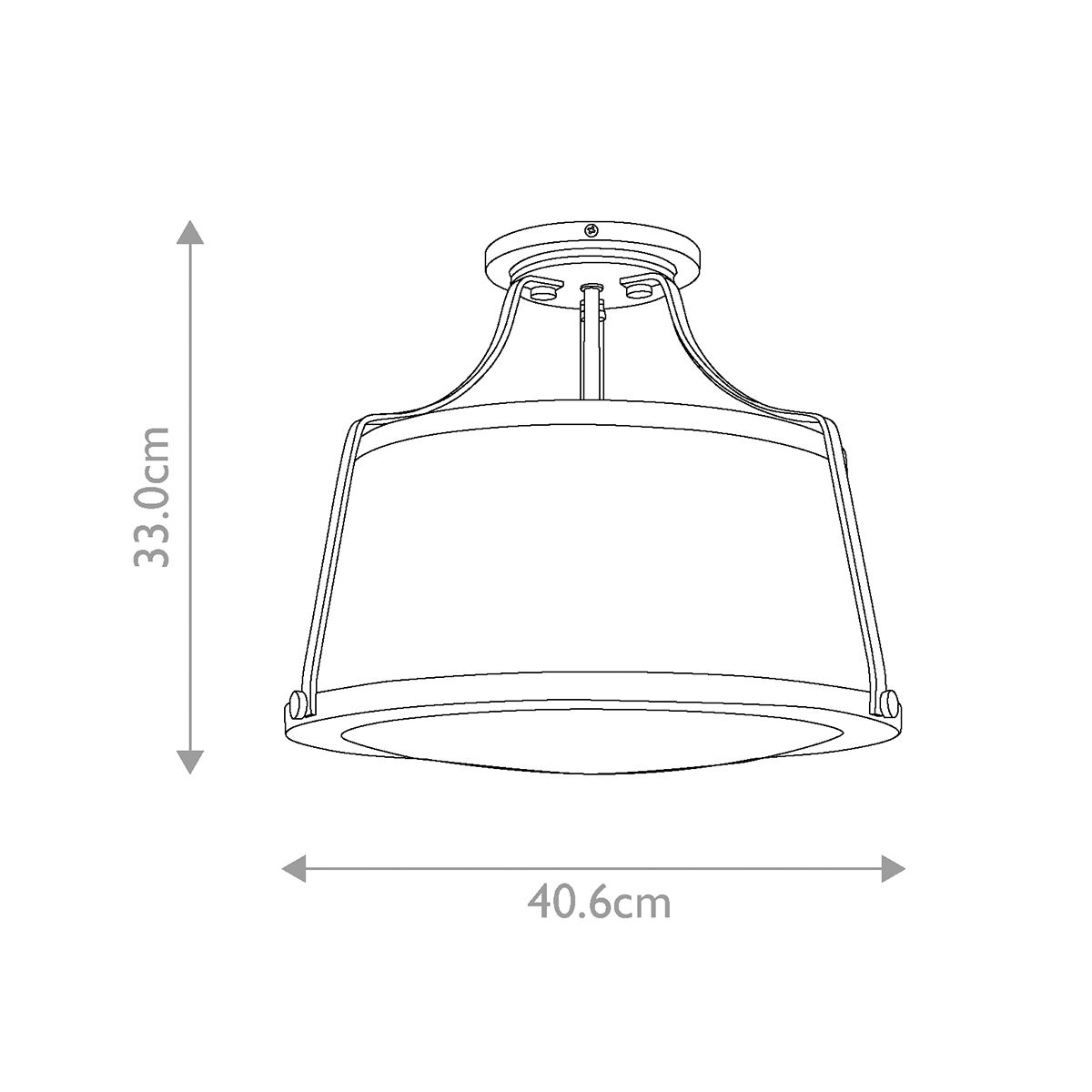 Charlotte Brushed Caramel Semi-Flush Light Fixture