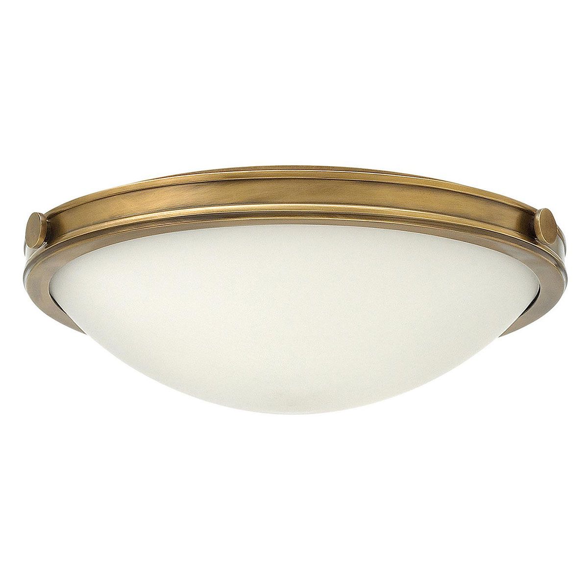 Collier Mid-Century Flush Ceiling Light in Heritage Brass
