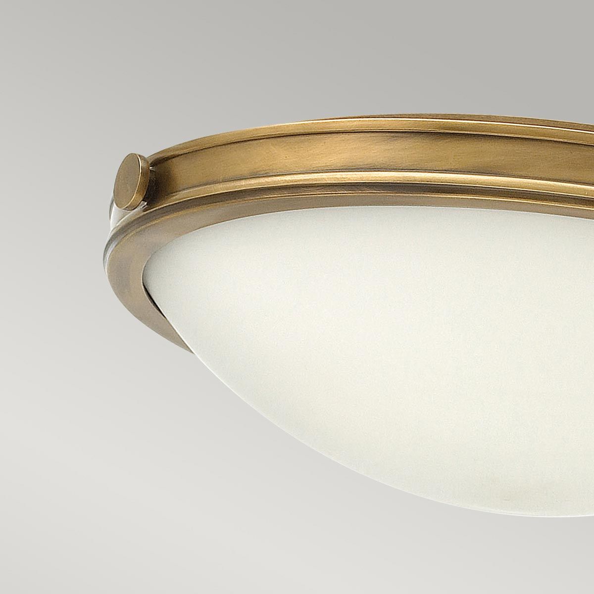 Collier Mid-Century Flush Ceiling Light in Heritage Brass