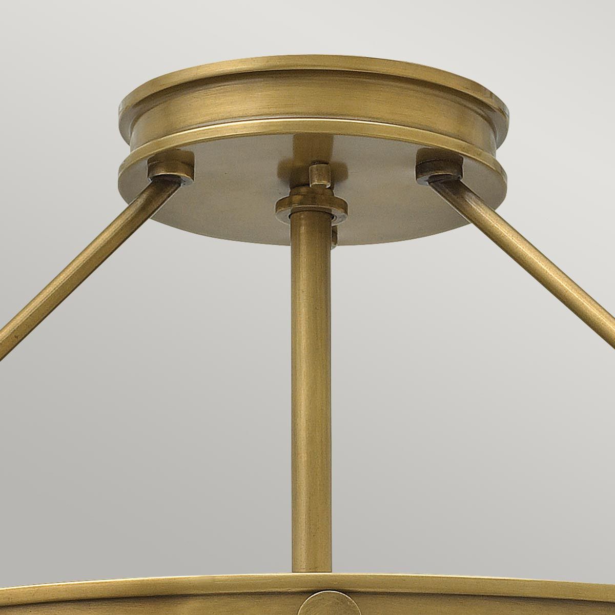 Mid-Century Collier Heritage Brass Semi-Flush Ceiling Light