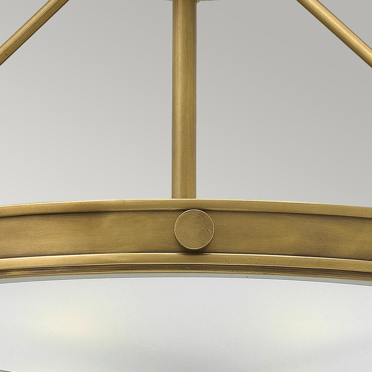Mid-Century Collier Heritage Brass Semi-Flush Ceiling Light