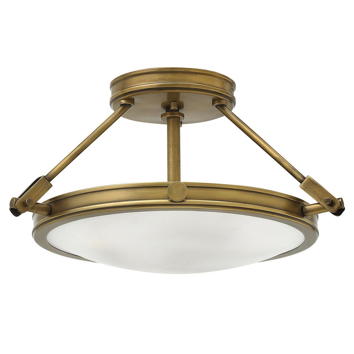 Heritage Brass Collier Semi-Flush Ceiling Light - Mid-Century Elegance