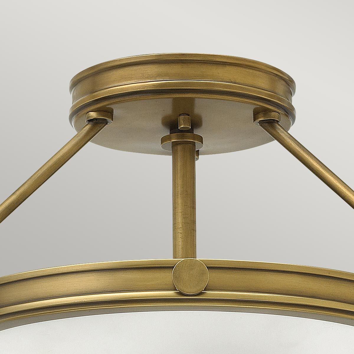 Heritage Brass Collier Semi-Flush Ceiling Light - Mid-Century Elegance