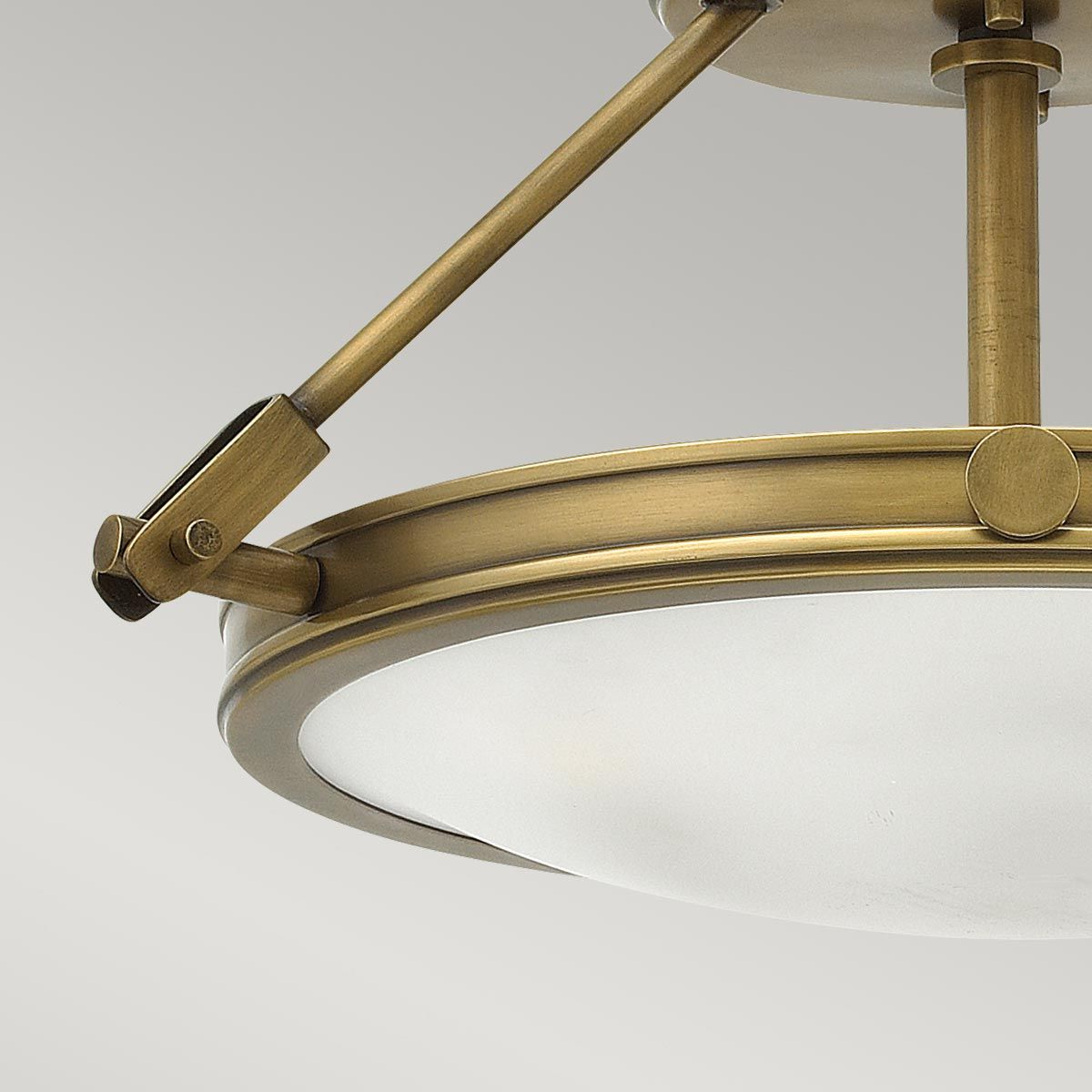 Heritage Brass Collier Semi-Flush Ceiling Light - Mid-Century Elegance