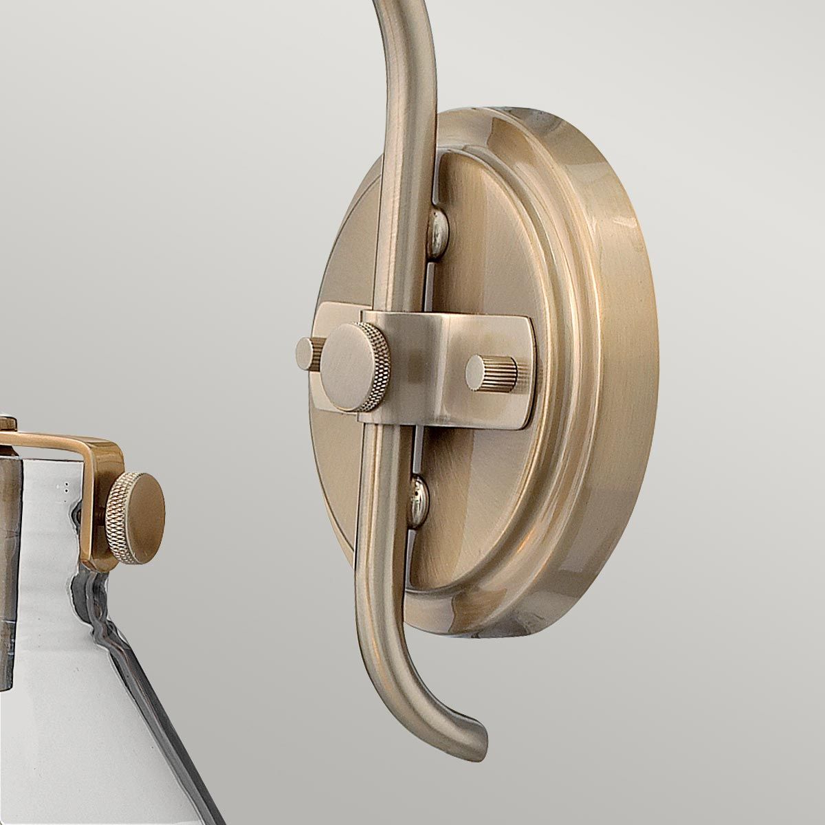 Classic Brushed Caramel Wall Light with Clear Glass Shade