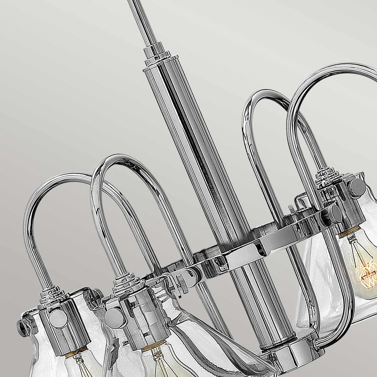 Contemporary Elegance: Congress Chrome Glass Chandelier