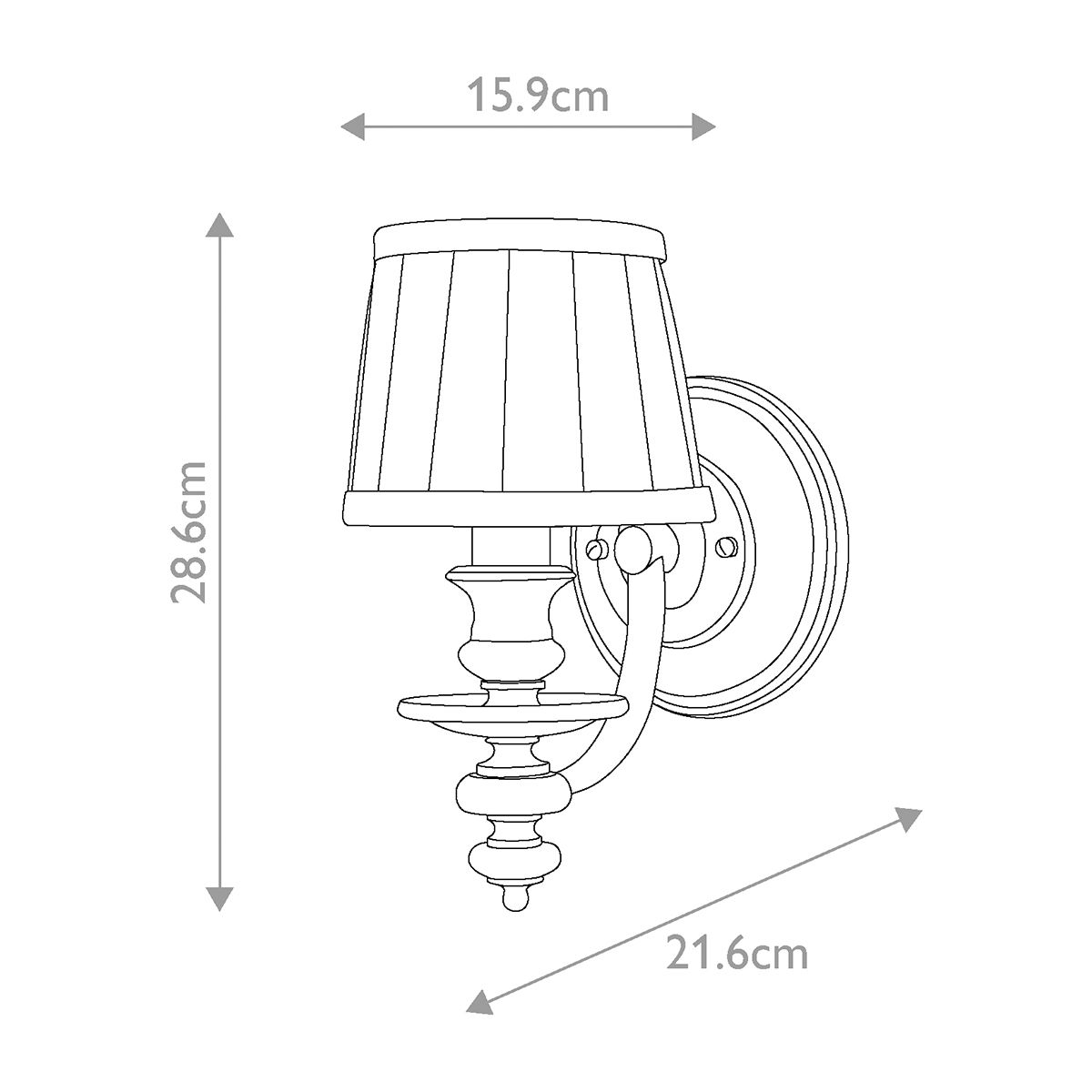 Dunhill Royal Bronze Wall Light with Pleated Fabric Shade