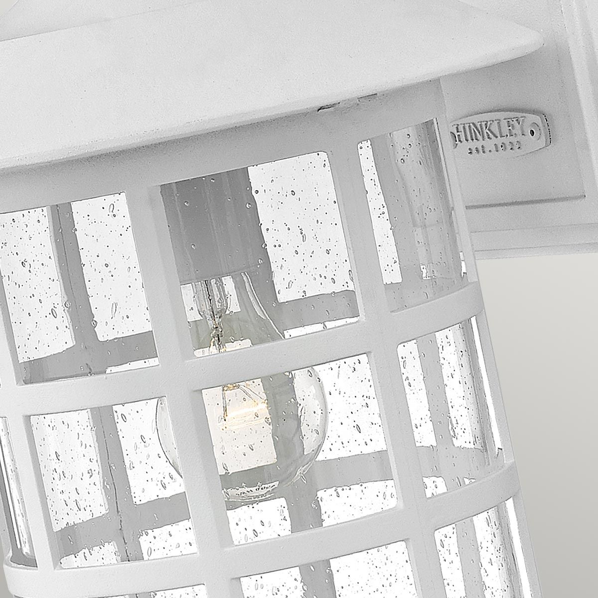 New England Classic 1-Light Outdoor Wall Lantern in Textured White