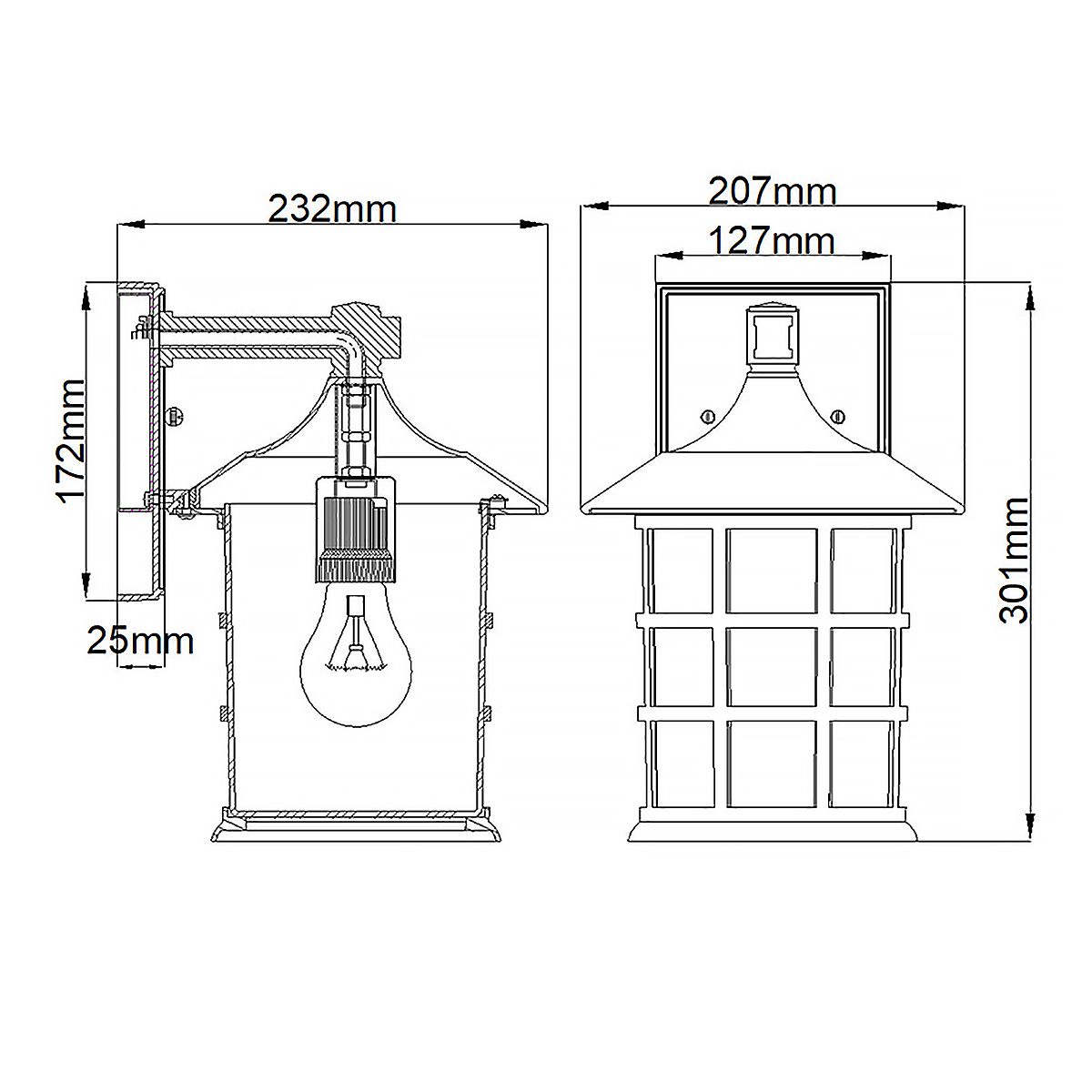 Freeport Medium Exterior Wall Lantern in Textured White