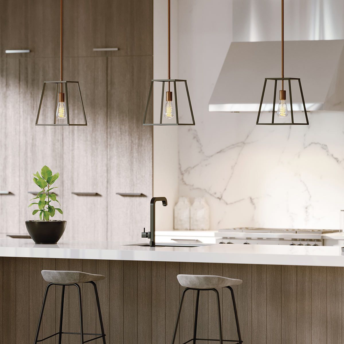 Fulton Vintage Industrial Bronze Pendant Light