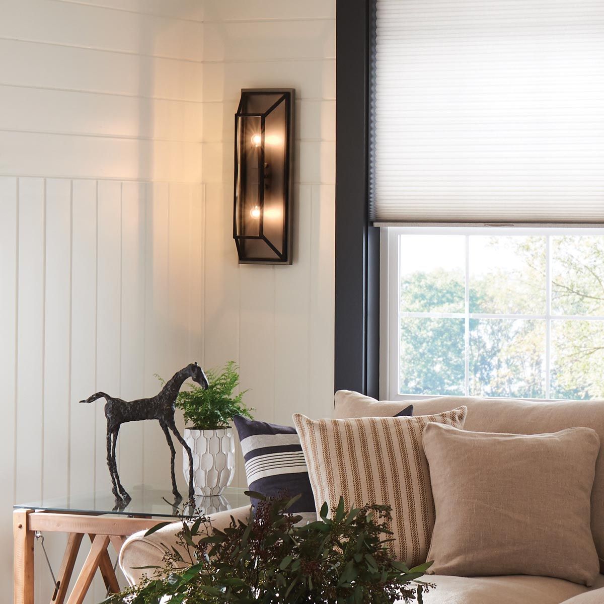 Fulton Industrial-Style Dual Wall Light with Frosted Ribbed Glass