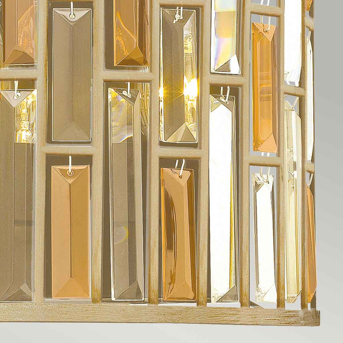 Gemma Silver Leaf and Amber Crystal Wall Sconce