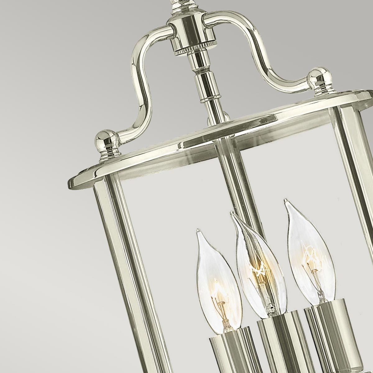 Gentry Collection: Polished Nickel Triple Light Pendant with Clear Glass