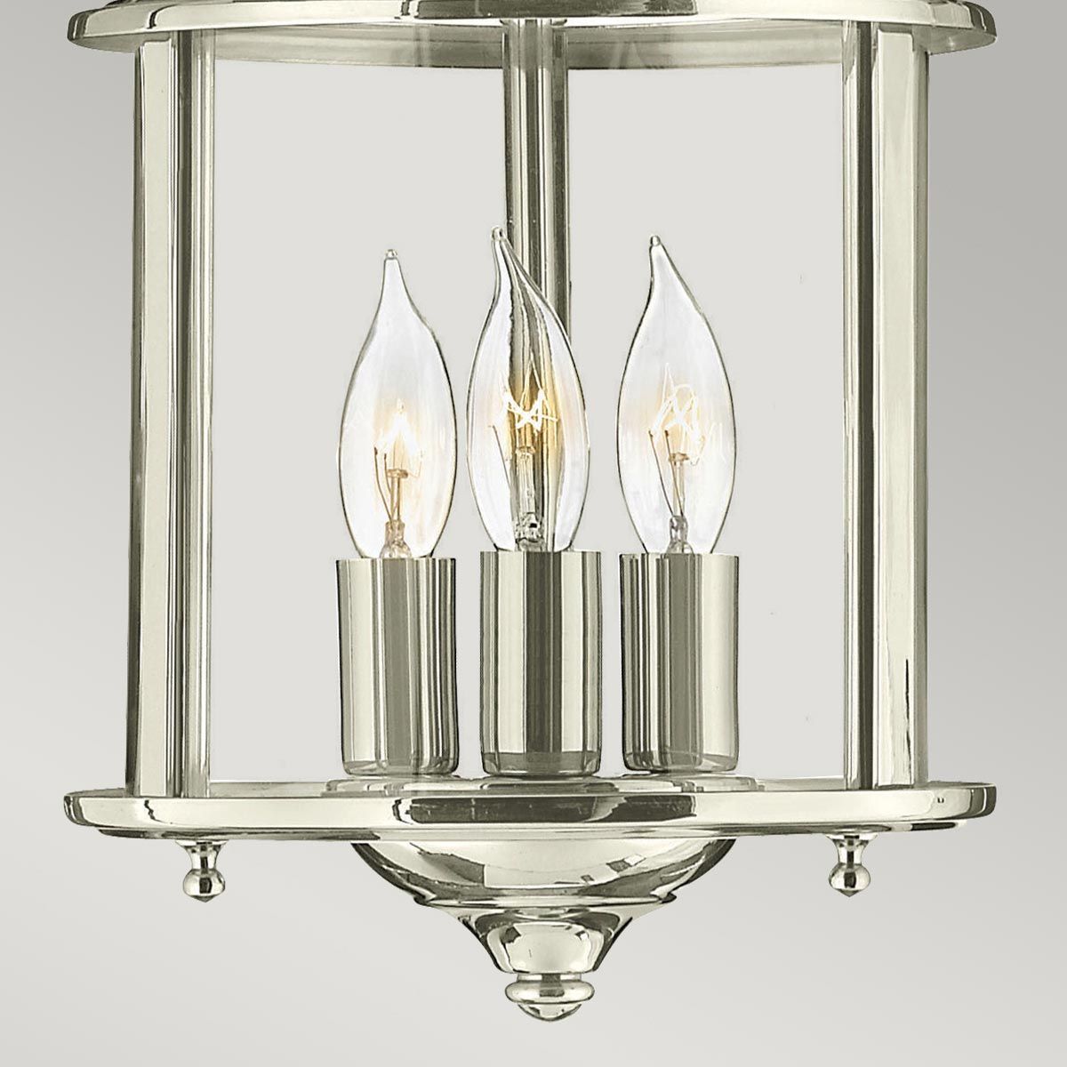 Gentry Collection: Polished Nickel Triple Light Pendant with Clear Glass