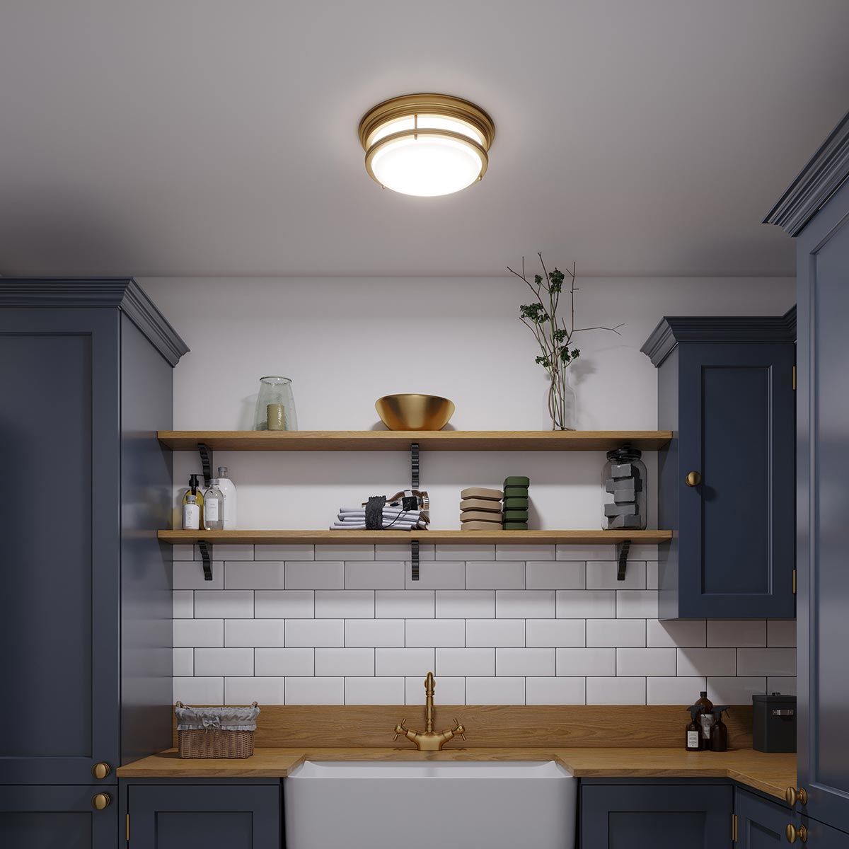 Elegant Hadley Triple Light Flush Mount in Brushed Bronze Finish