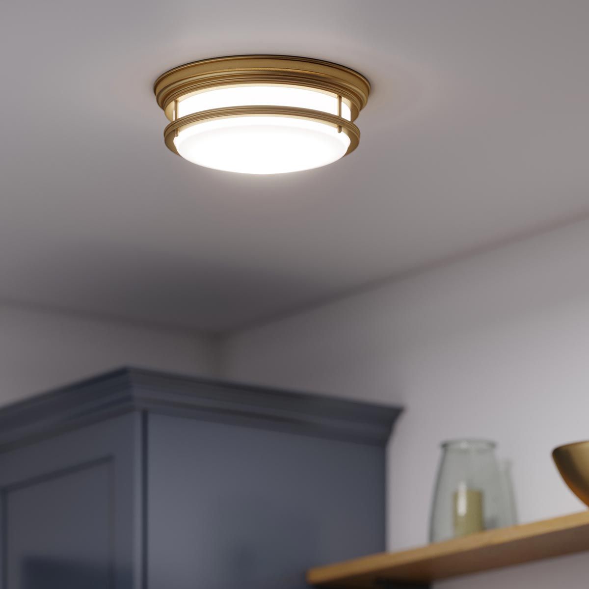 Elegant Hadley Triple Light Flush Mount in Brushed Bronze Finish