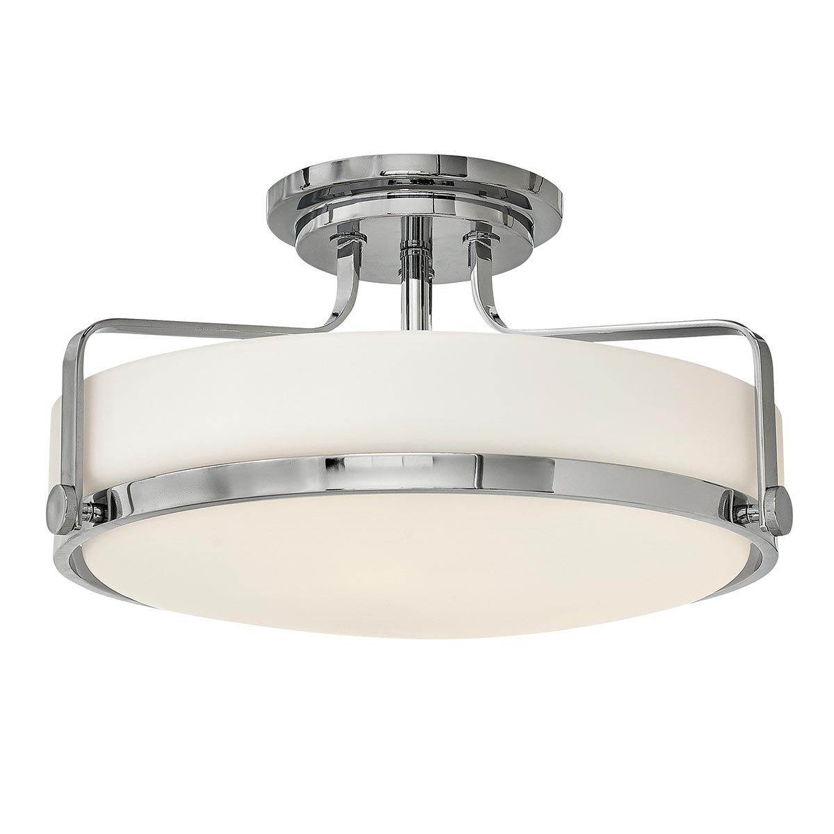 Harper Medium Retro Semi-Flush Light - Polished Chrome Finish