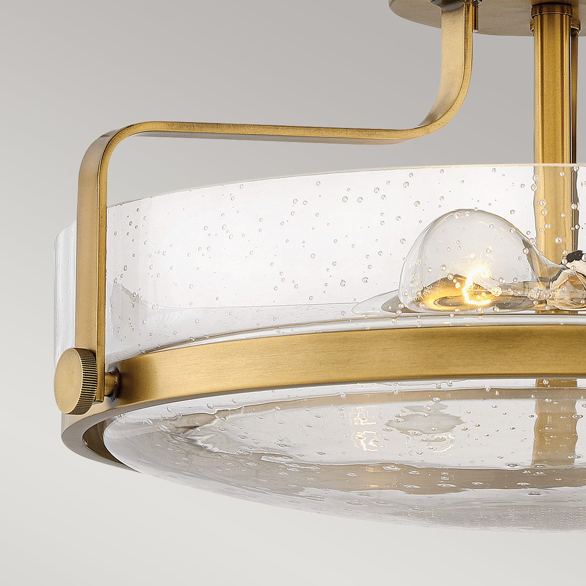 Harper 3 Light Medium Semi-Flush Heritage Brass