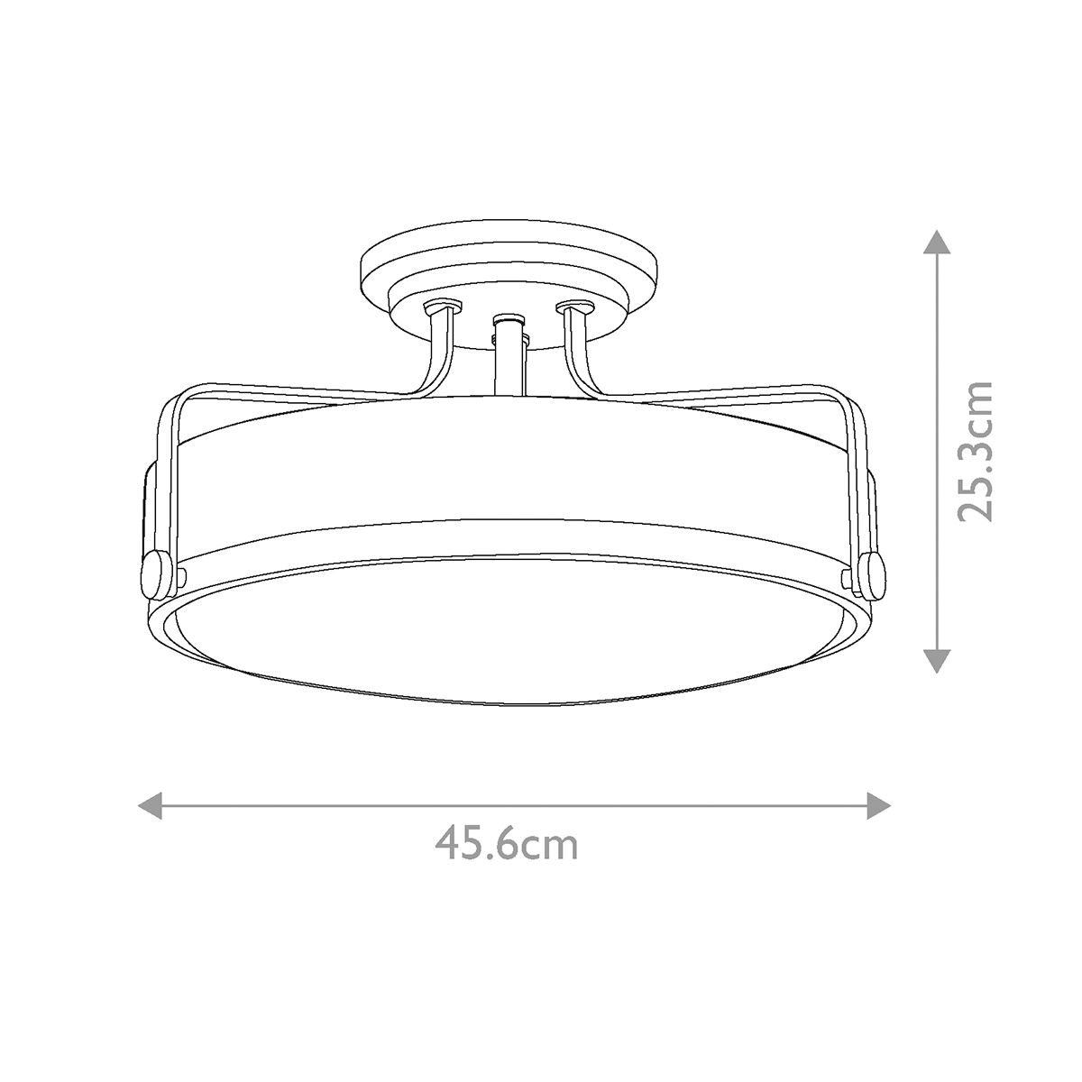 Harper Medium Retro Semi-Flush Light - Heritage Brass Finish