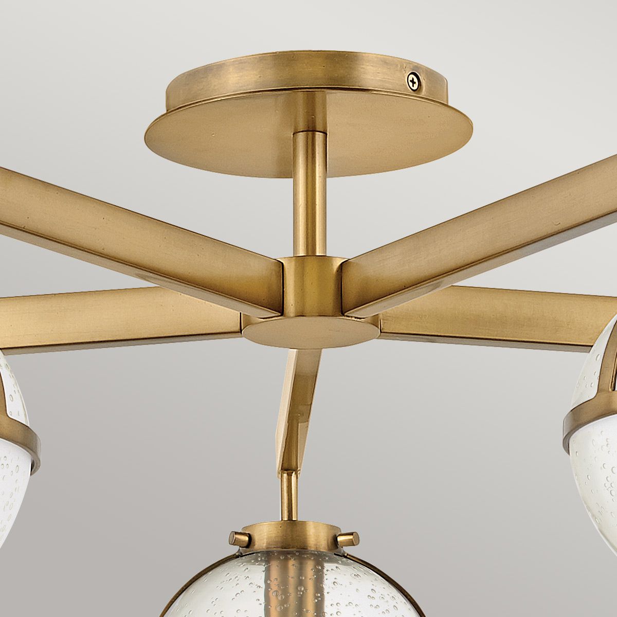Hollis 5 Light Semi-Flush Heritage Brass