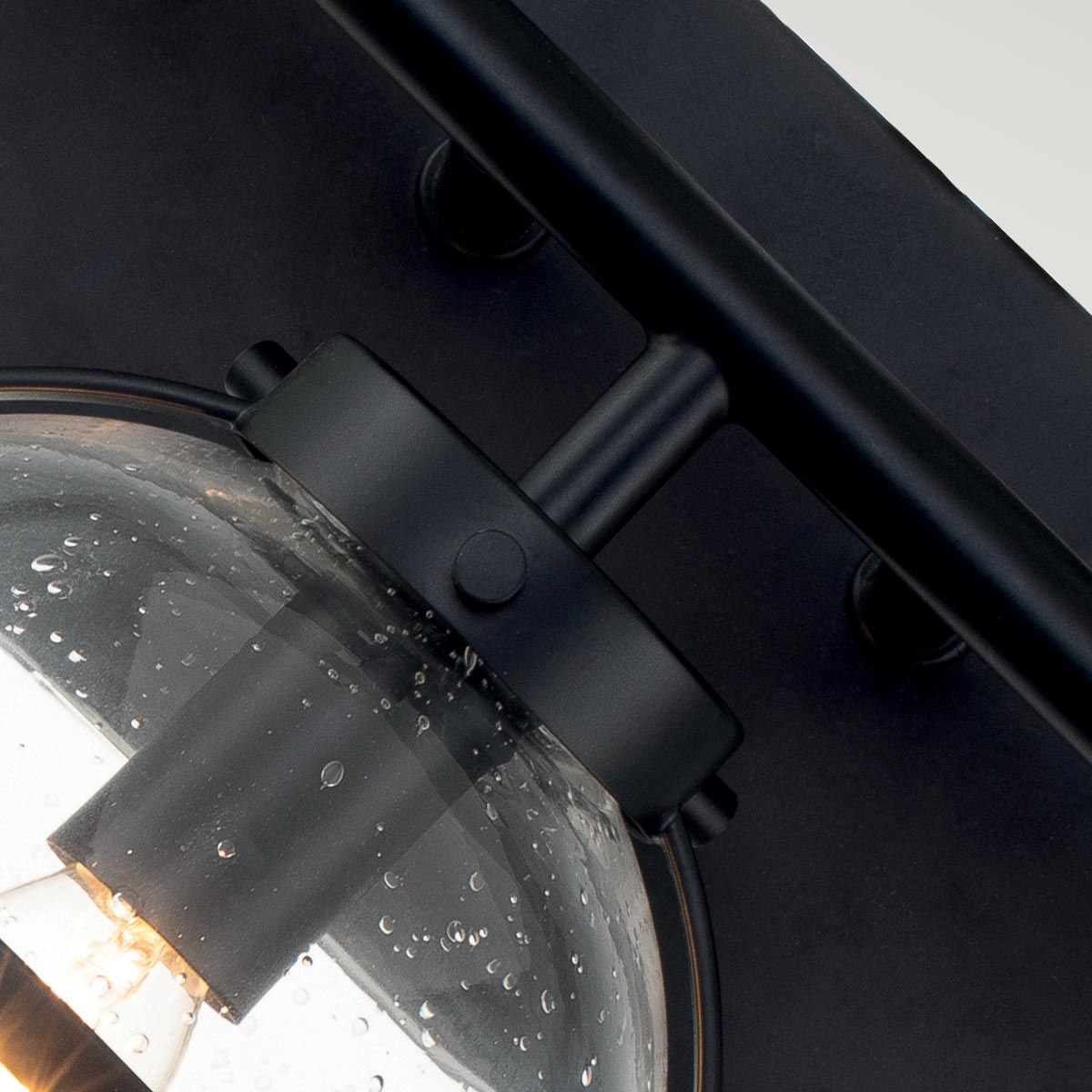 Art Deco Black Steel & Clear Glass 3-Light Wall Sconce