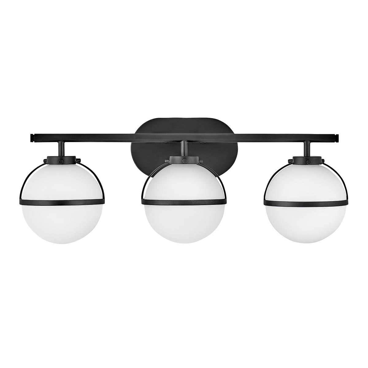 Hollis Art Deco Black Steel Bathroom Wall Light Fixture