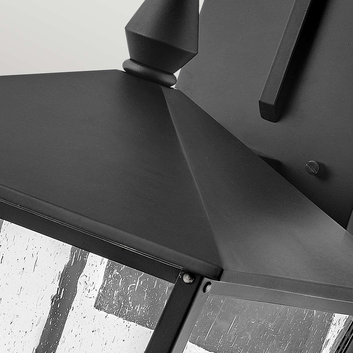 Elegant Huntersfield 3-Light Outdoor Wall Lantern in Black Finish