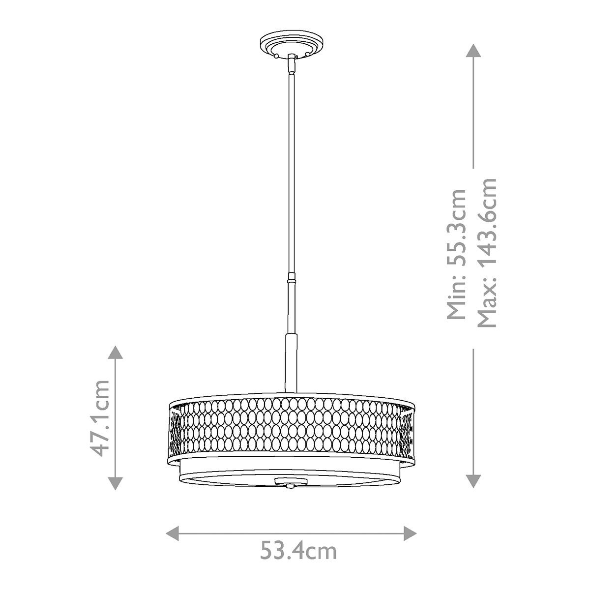 Jules Brushed Nickel Oval Pendant Light Fixture