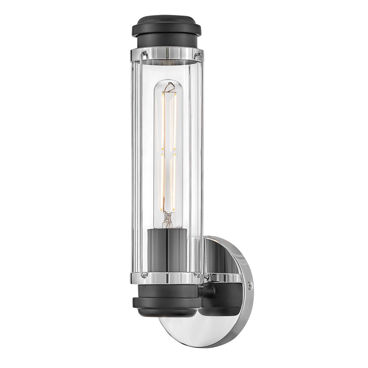 Masthead 1lt Wall Light Polished Chrome & Black