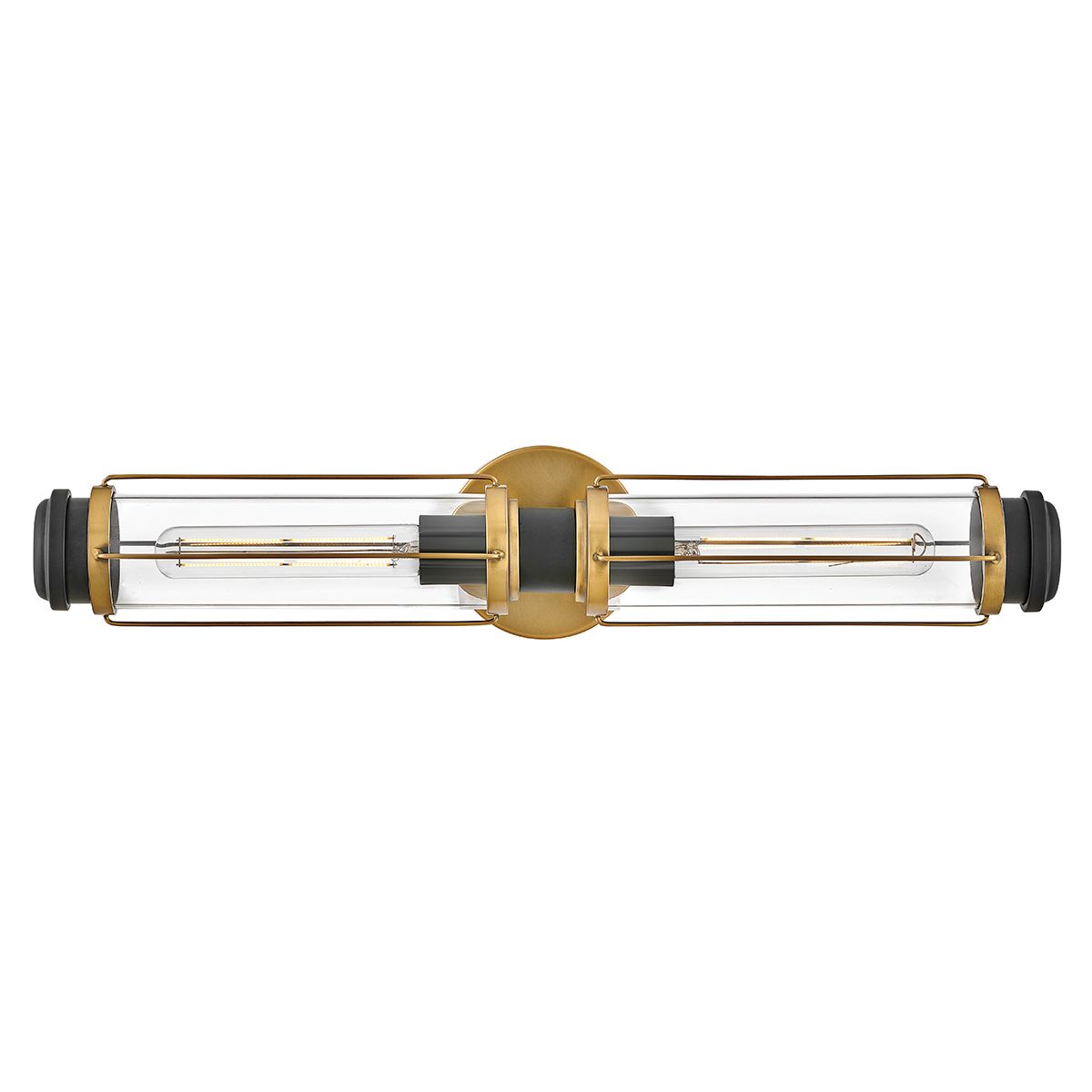 Masthead 2lt Wall Light Heritage Brass & Black