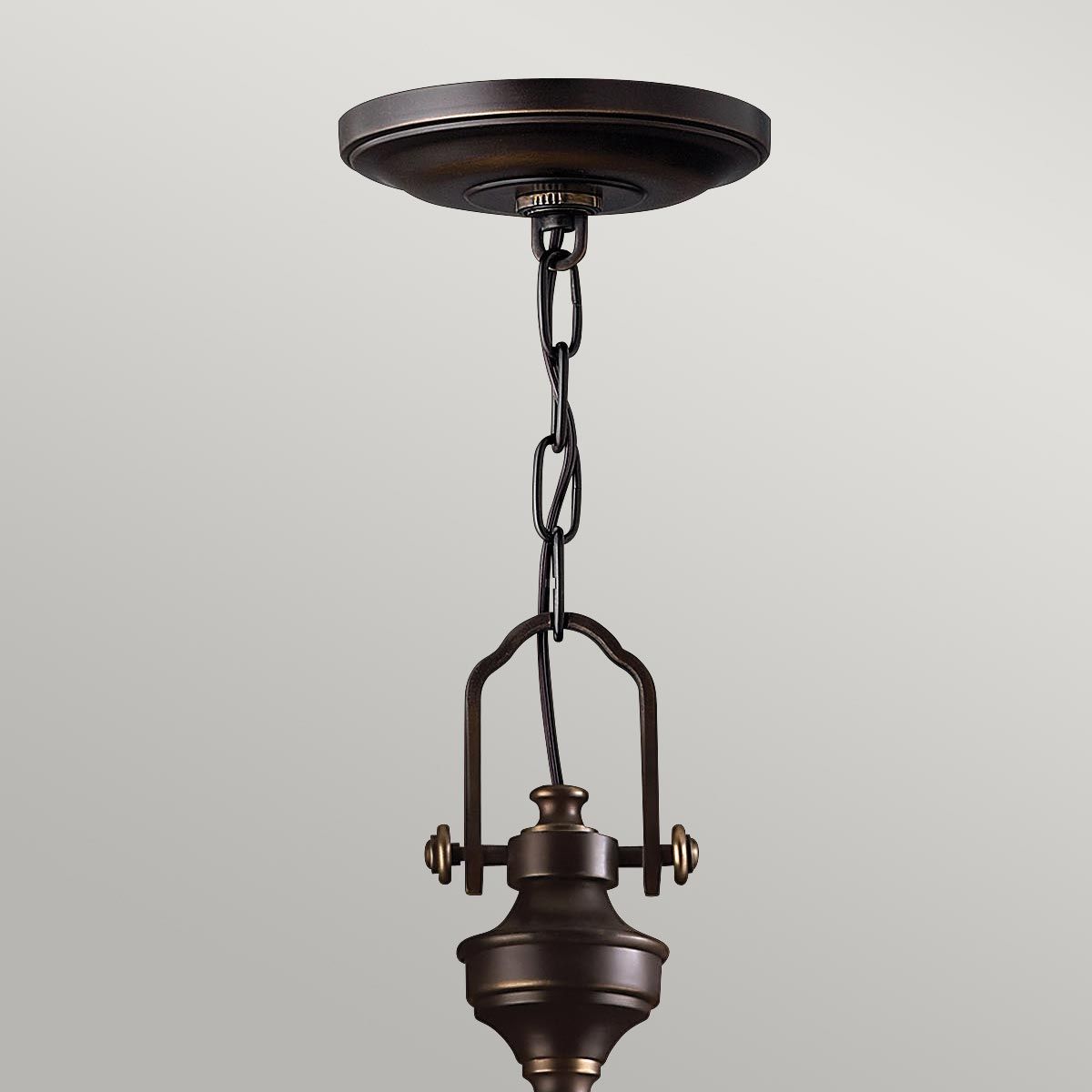 Vintage Bronze Yoke-Mount Pendant Lamp