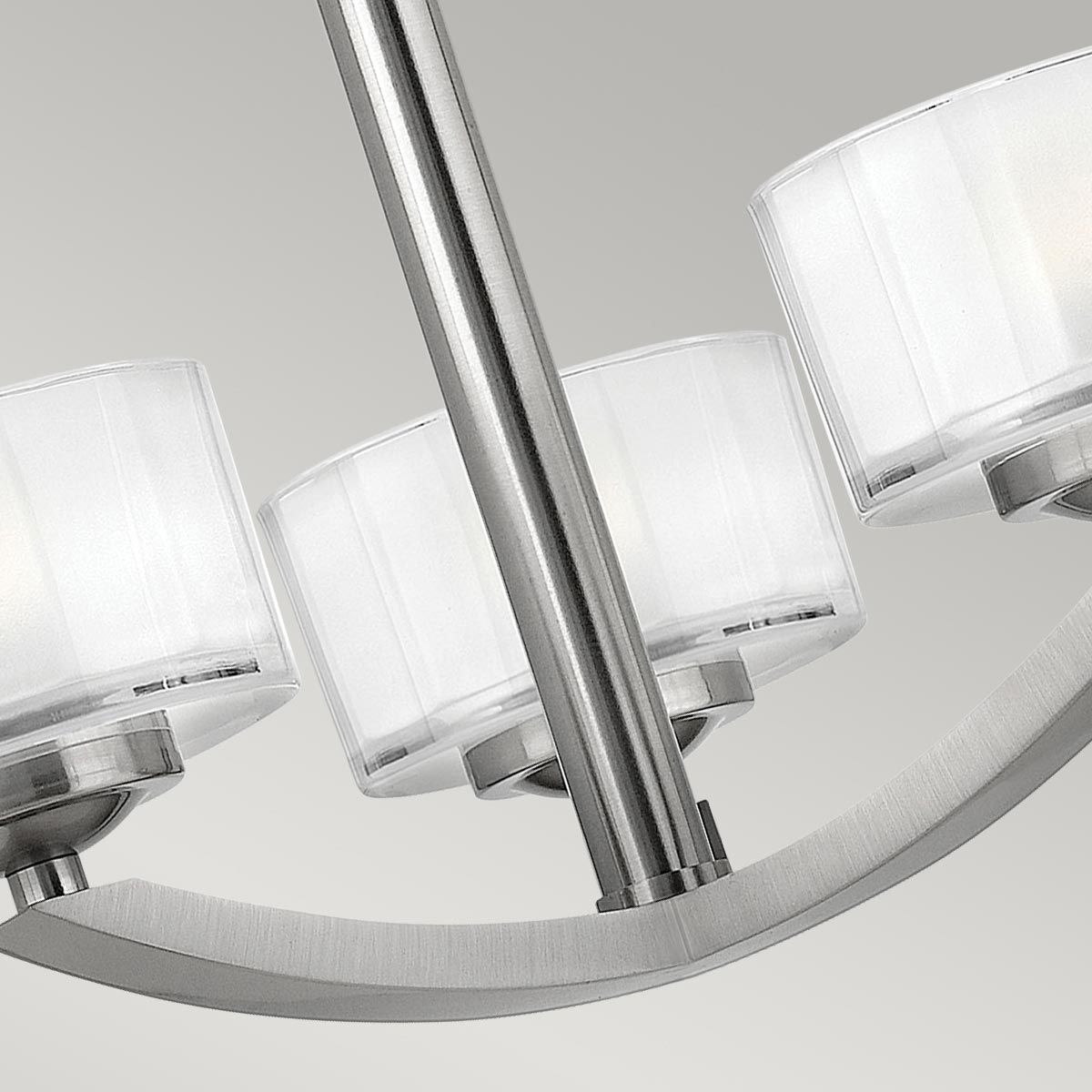 Meridian Brushed Nickel 3-Light Semi-Flush Ceiling Fixture with Faceted Glass