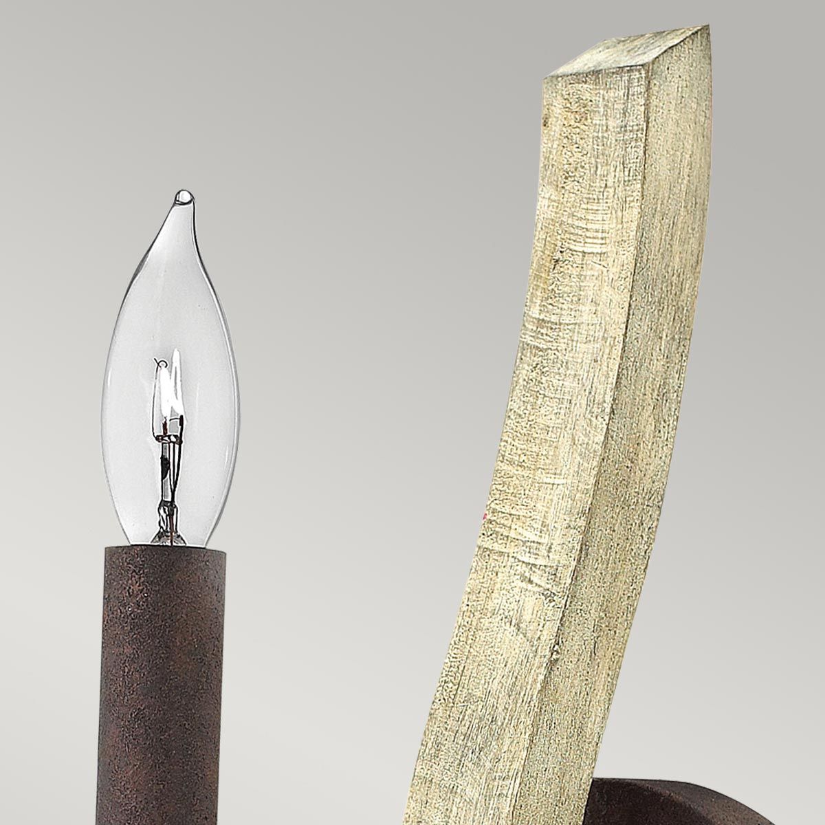 Rustic Iron and Wood Wall Sconce