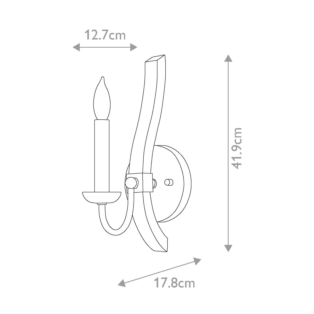 Rustic Iron and Wood Wall Sconce