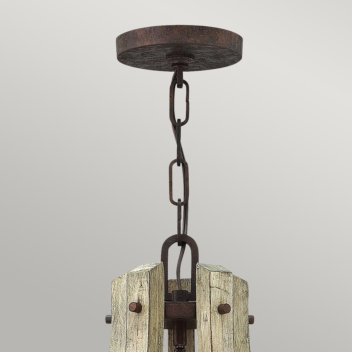 Vintage Iron Rust 5-Light Rustic Wood Chandelier