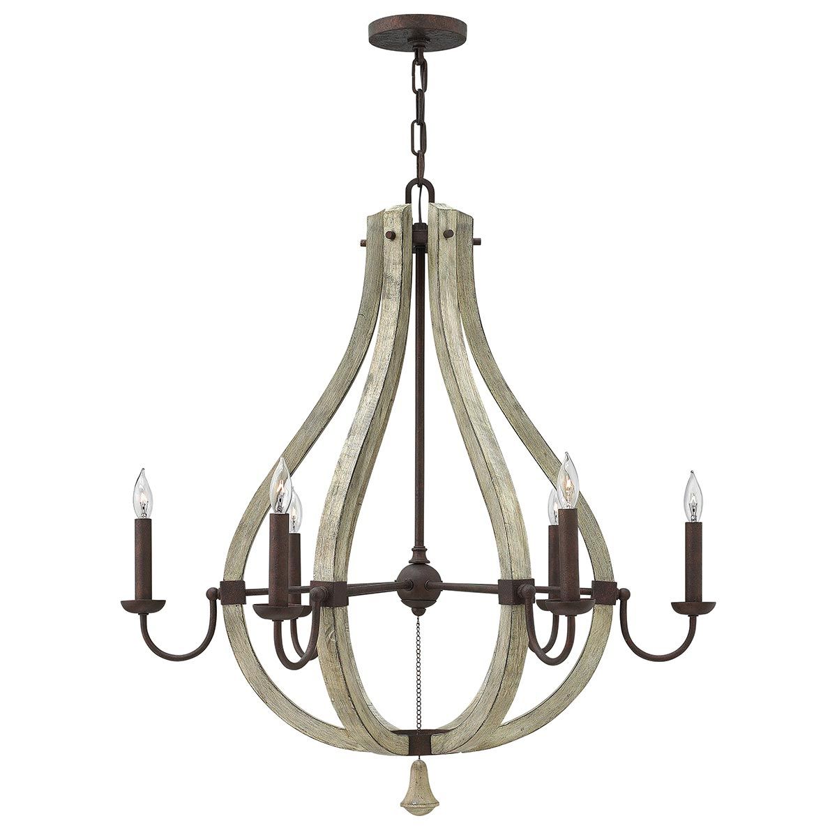 Rustic Elegance: Middlefield 6-Light Iron Rust Chandelier