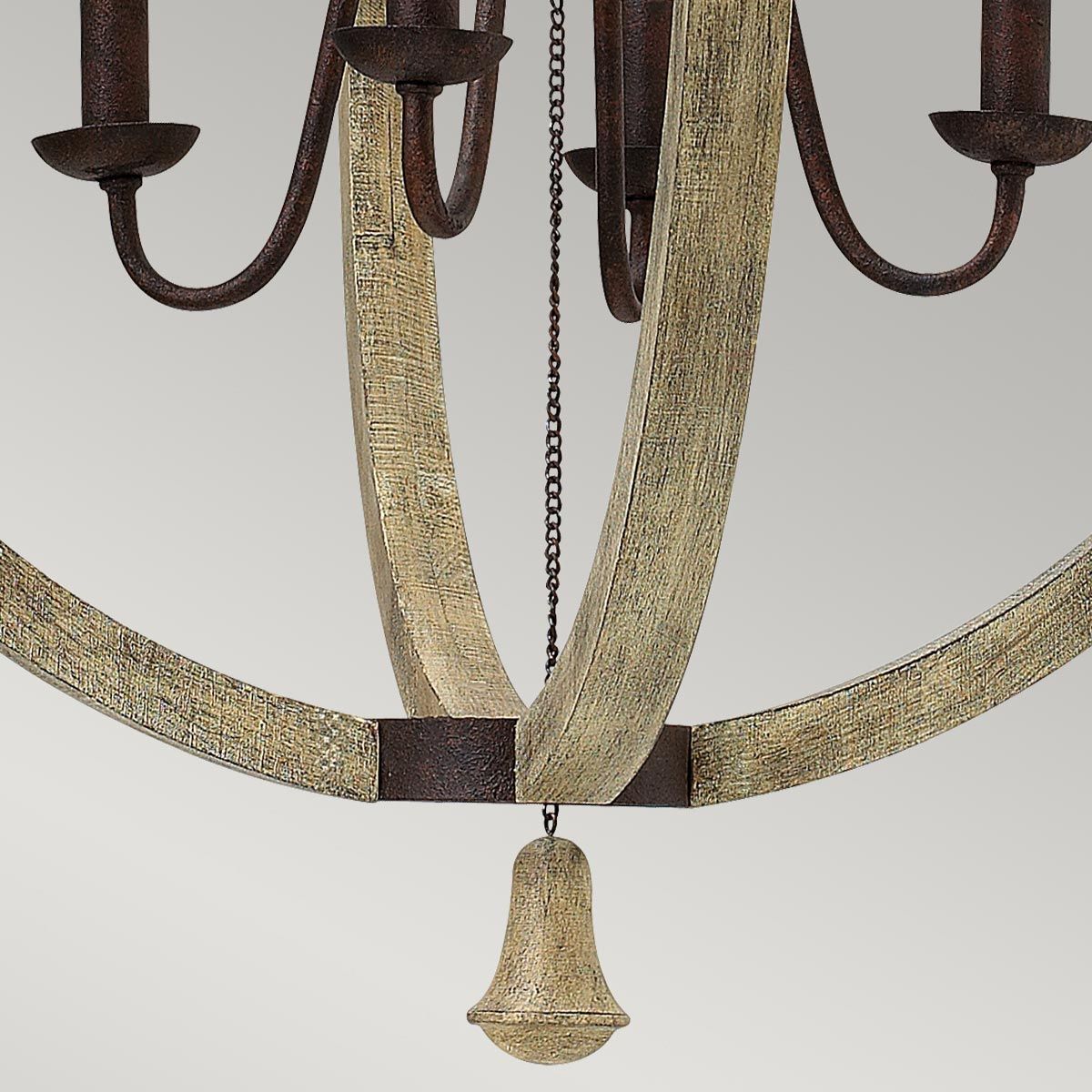 Rustic Elegance: Iron Rust & Distressed Wood Chandelier