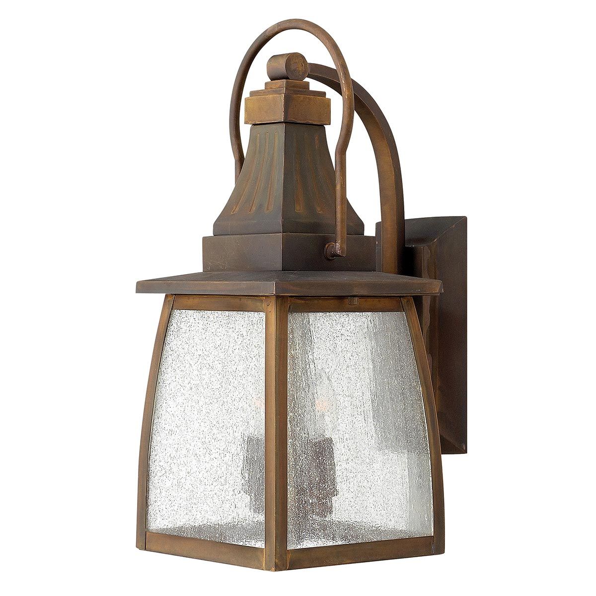 Montauk Double Lantern with Seedy Glass in Sienna Finish