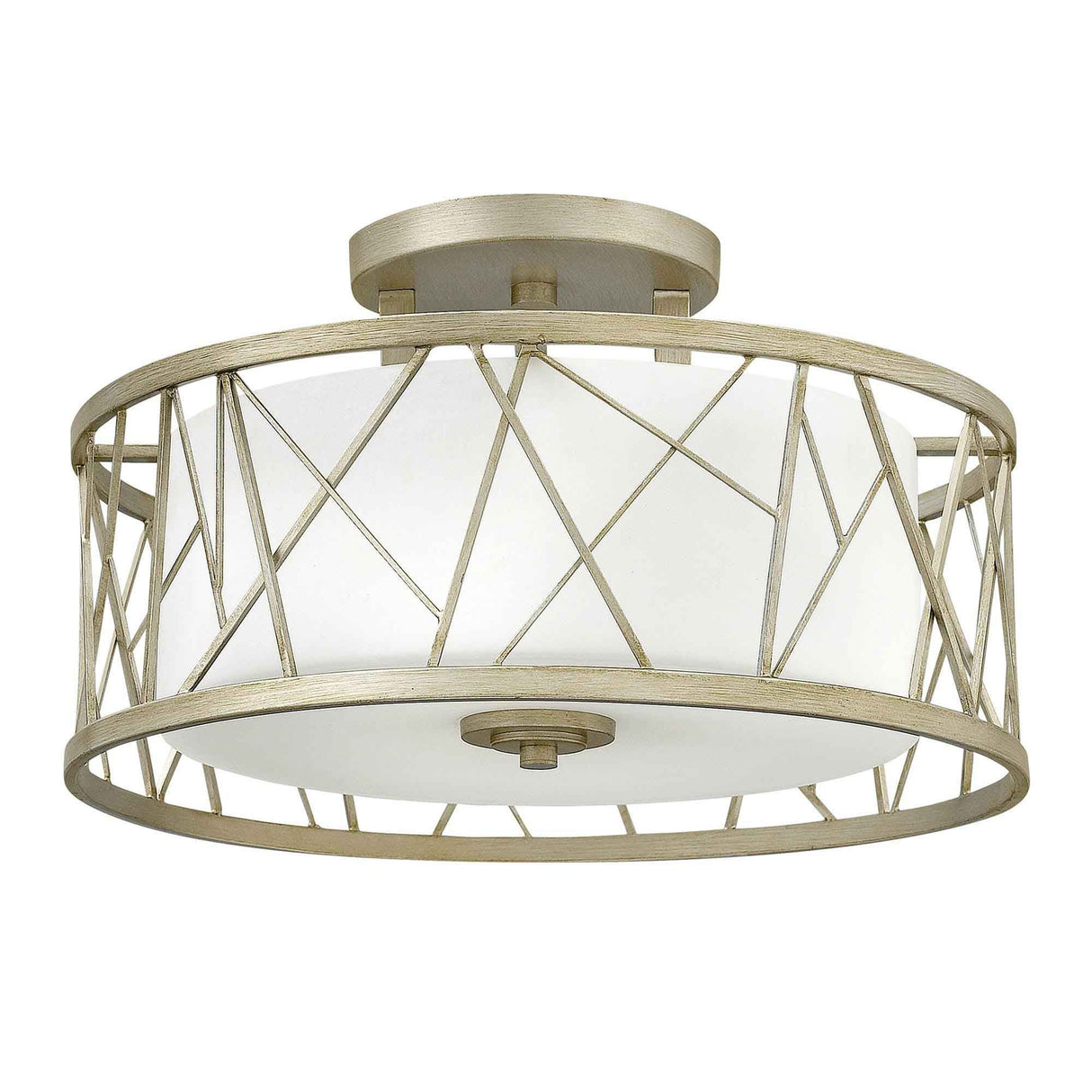Silver Leaf Nest Semi-Flush Ceiling Light