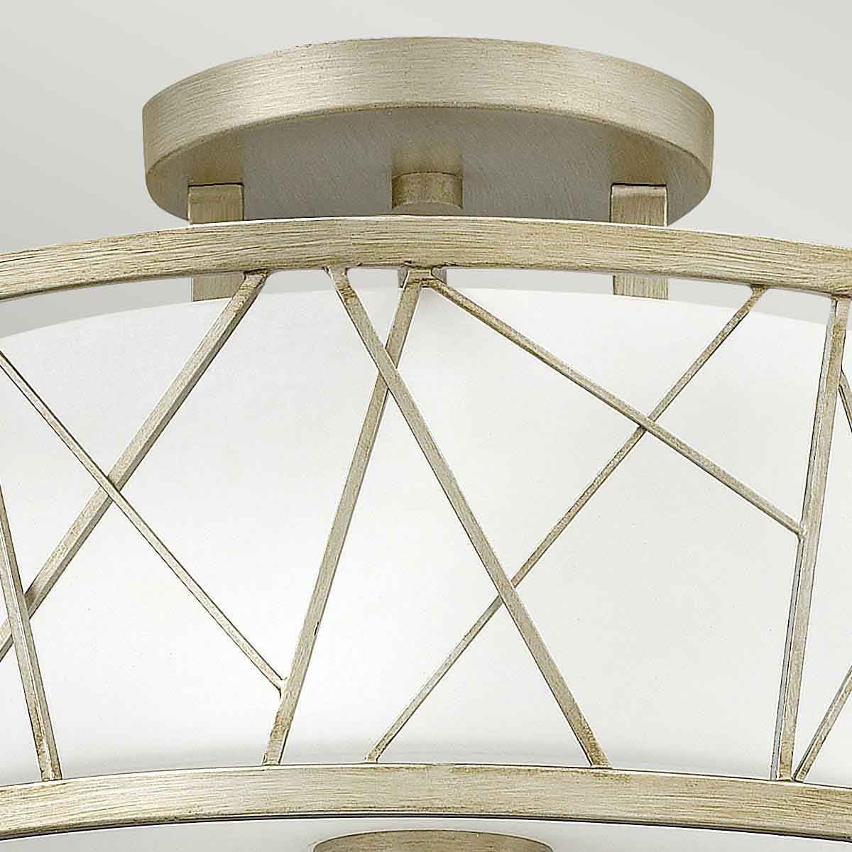 Silver Leaf Nest Semi-Flush Ceiling Light