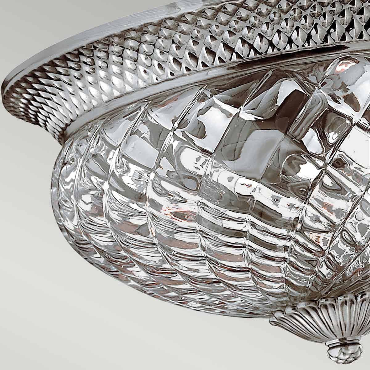 Elegant Plantation 3-Light Flush Mount in Polished Antique Nickel