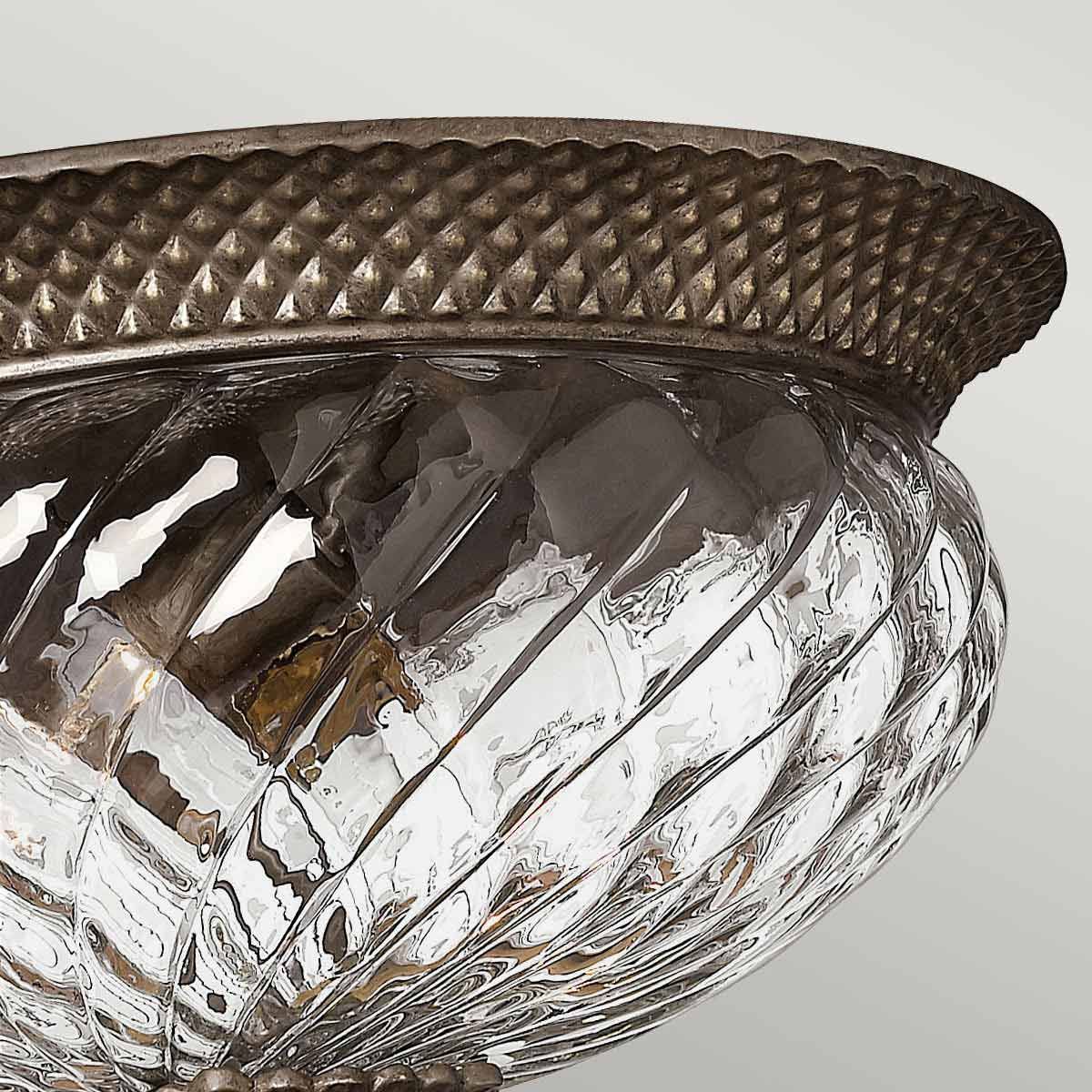 Opulent Pineapple Inspired 3-Light Flush Mount in Pearl Bronze