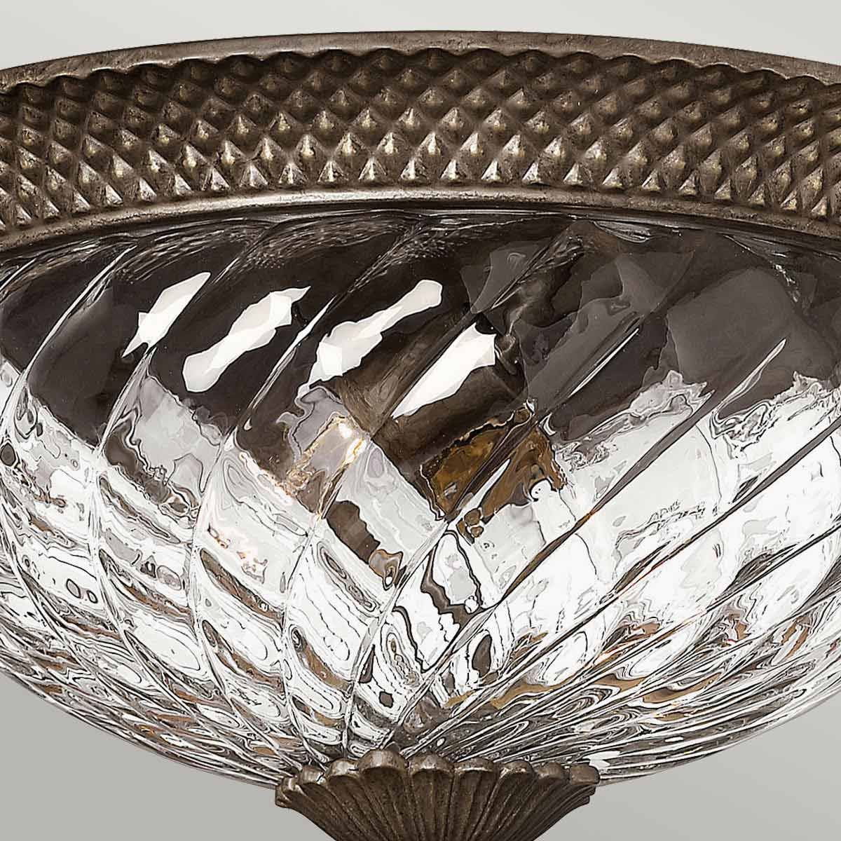 Opulent Pineapple Inspired 3-Light Flush Mount in Pearl Bronze