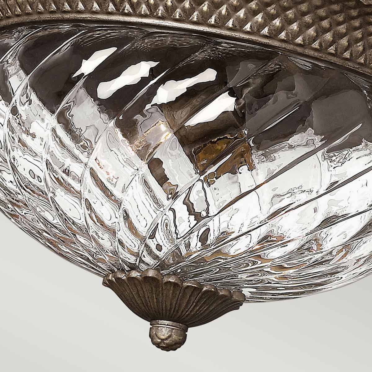 Opulent Pineapple Inspired 3-Light Flush Mount in Pearl Bronze