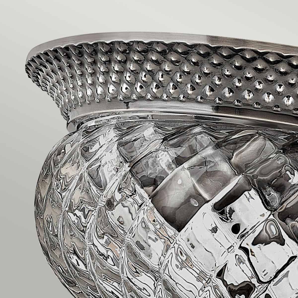 Antique Nickel Pineapple Design Flush Mount Light Fixture