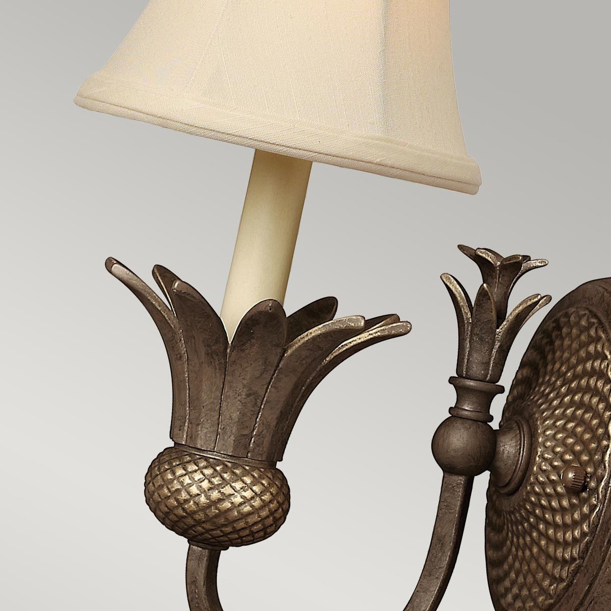Pearl Bronze Plantation Wall Light with Ornate Pineapple Glass