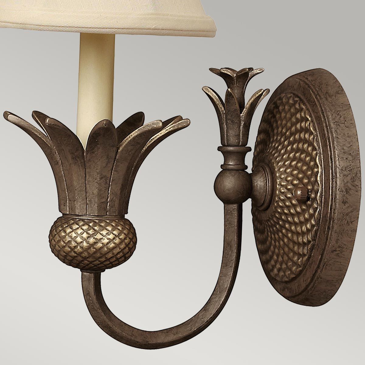 Pearl Bronze Plantation Wall Light with Ornate Pineapple Glass